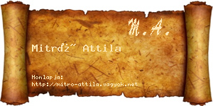 Mitró Attila névjegykártya